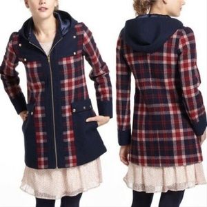 Anthropologie x Madchen Plaid Hooded Coat